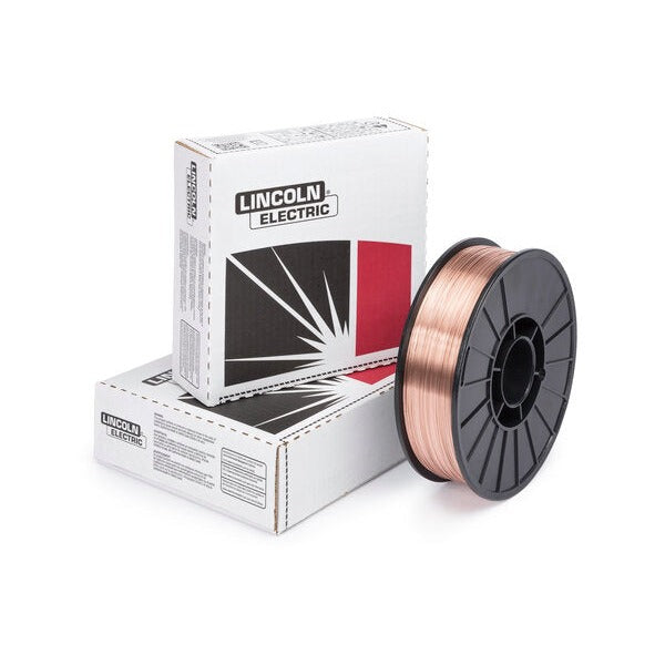 Lincoln Electric SuperArc L-56 MIG GMAW wire 0.030in 0.8mm 12.5lb copper-coated spool with white box
