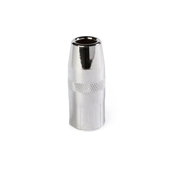 Lincoln Electric Magnum PRO KP2742-1 nozzle 350A flush thread-on, chrome-plated copper 1/2 in bore, knurled grip band