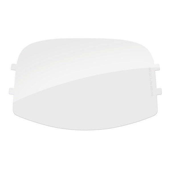 Lincoln Electric Grind Shield clear lens 221.4x133.4mm curved single-piece polycarbonate front cover lens