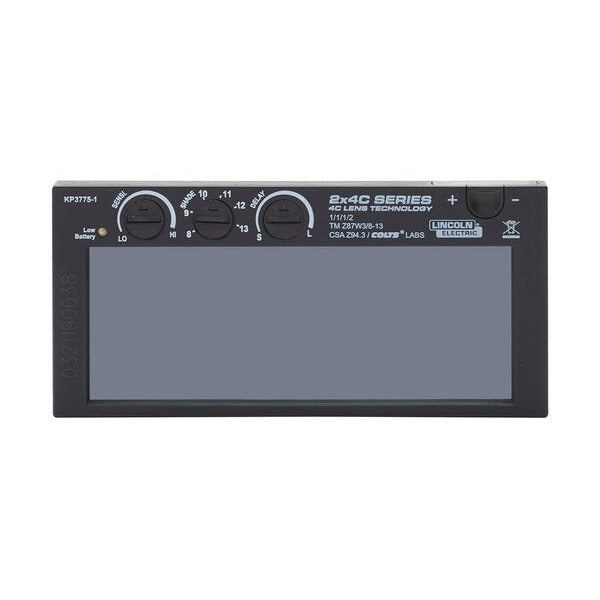 Lincoln Electric Viking 2x4C Series auto-darkening lens KP3775-1, variable shade 8-13 with delay and sensitivity knobs