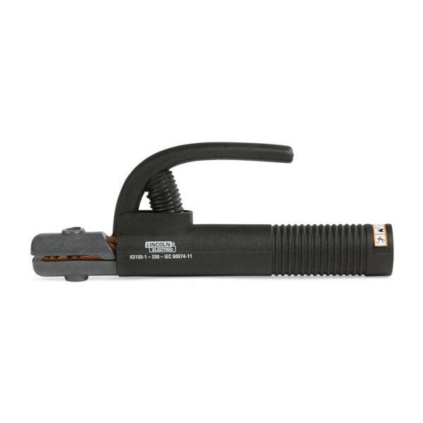 Lincoln Electric K5155-1 Industrial 250A electrode holder with insulated ribbed grip and IEC 60974-11 rating