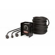 Lincoln Electric remote output control 12-pin 120 VAC black box with dial knob and pigtail connectors, welding remote control