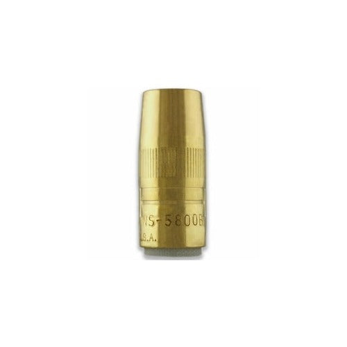 Bernard Centerfire brass MIG nozzle NS-5800B with knurled grip, MIG welding nozzle