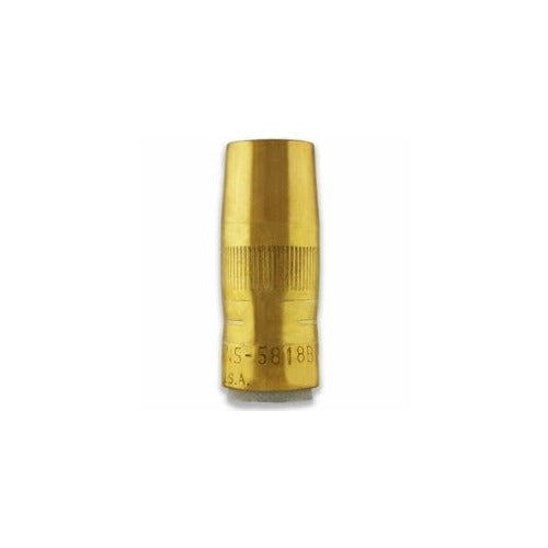 Bernard Centerfire brass MIG nozzle NS-5818B with knurled grip, MIG welding nozzle