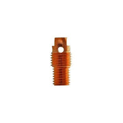 CK 2CB20 copper collet body 0.020" compact threaded cylindrical body with single gas port and hex top for TIG torch