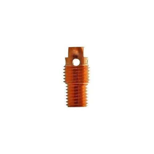 CK 2CB20 copper collet body 0.020" compact threaded cylindrical body with single gas port and hex top for TIG torch