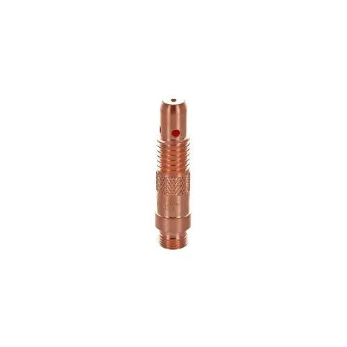 CK Worldwide 10N30 copper collet body for 0.040in (1.0mm) TIG torch, threaded base, knurled grip, single red dot marking
