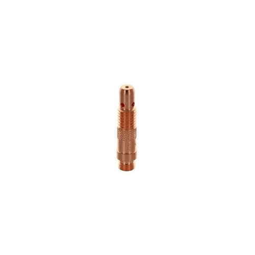 CK Worldwide 10N31 copper collet body for 1/16in (1.6mm) TIG torch, threaded external base, knurled grip, small side port