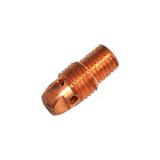CK 2CB332 copper collet body 3/32" (2.4mm) threaded cylindrical body with dual gas ports and hex cap for TIG torch