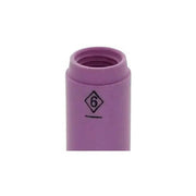CK Worldwide 13N10 alumina TIG cup 3/8 inch x 1-5/32 inch, pink ceramic nozzle size 6 diamond mark with threaded collar
