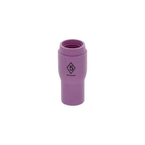 CK Worldwide 2A5 alumina TIG cup 5/16 inch x 1-5/32 inch, pink ceramic nozzle size 5 diamond mark with tapered body