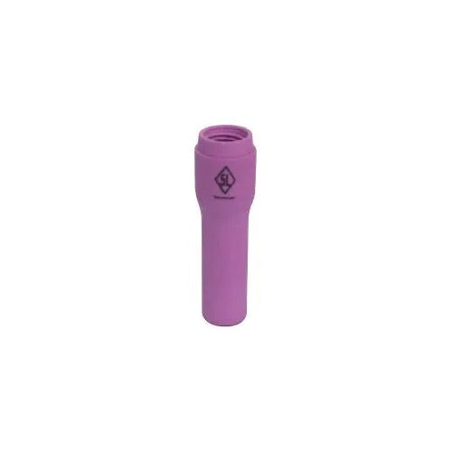 CK Worldwide 2A5L alumina TIG cup 5/16 inch x 1-7/8 inch, pink ceramic elongated nozzle 5L marked with tapered body