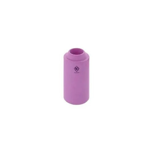 CK Worldwide 3A10 alumina TIG cup 5/8" x 1-27/32", pink ceramic gas saver stepped nozzle with size 10 mark