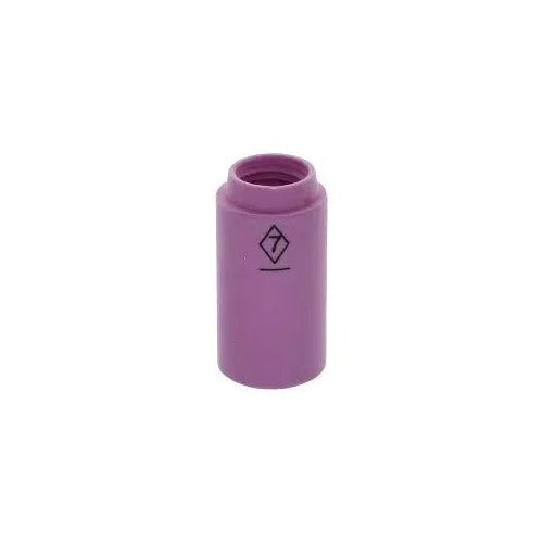 CK Worldwide 2A7 alumina TIG cup 7/16 inch x 1-5/32 inch, pink ceramic nozzle size 7 diamond mark with threaded collar