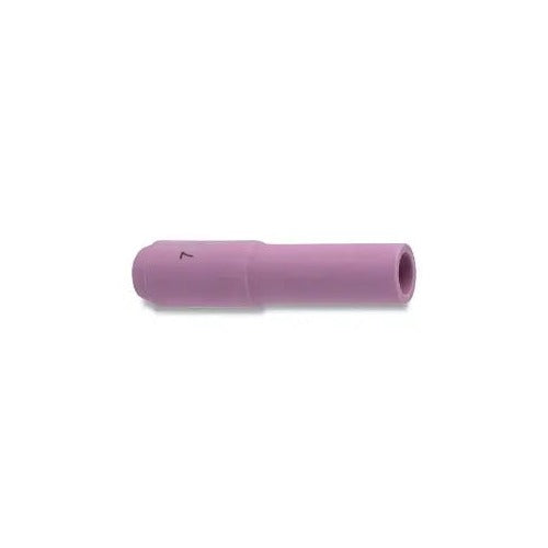 CK Worldwide 10N47L alumina TIG cup long 7/16 inch x 3 inch, pink ceramic elongated nozzle size 7 on body