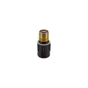 CK Worldwide 45V116 gas lens collet body 1/16" (1.6mm) for TIG torch, black cylindrical housing with brass top