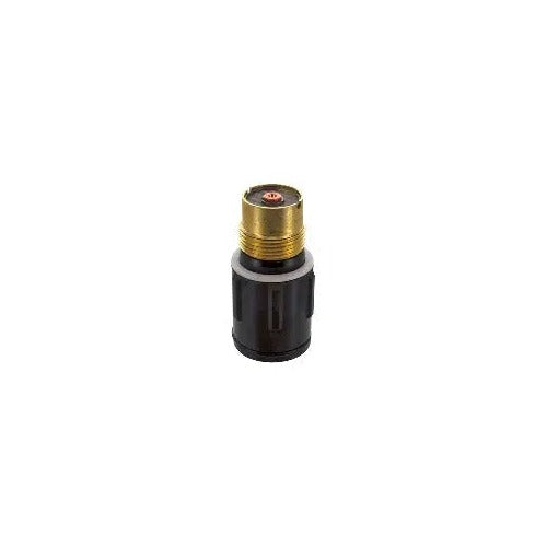 CK Worldwide 45V116 gas lens collet body 1/16" (1.6mm) for TIG torch, black cylindrical housing with brass top