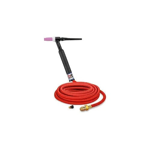 CK CK26-25-RSF RG rigid head TIG torch, 200A gas-cooled, 25ft red SuperFlex cable with brass gas fitting