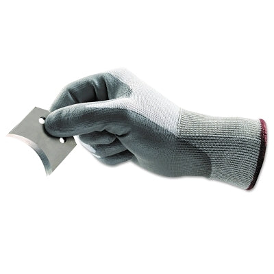 11-644 Polyurethane Palm Coated Gloves, Size 8, Gray/White and Gray