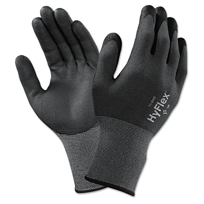 11-840 Nitrile Foam Palm Coated Gloves, Size 11, Black
