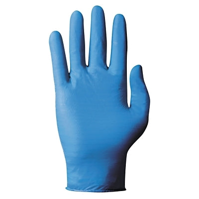 92-575 Nitrile Powdered Disposable Gloves, Textured Fingers, 4.3 mil Palm/5.5 mil Fingers, Medium, Blue