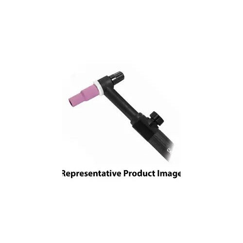 CK Worldwide CKA205V 250 Amp water-cooled rigid TIG torch with valve, 25 ft, black body with pink alumina cup