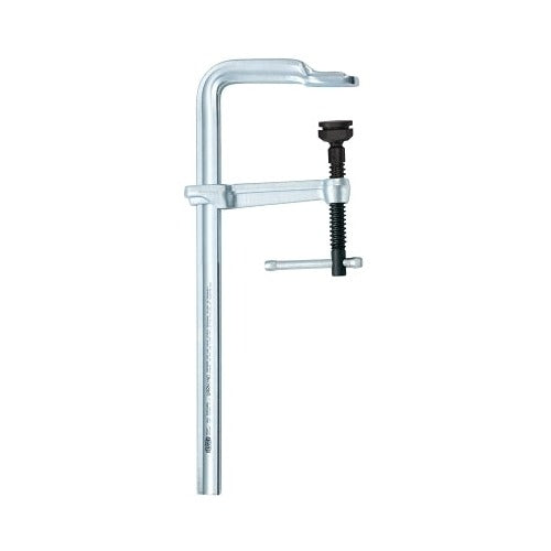 BESSEY SQ Series bar clamp, 6 in opening, 4-3/4 in throat, 1330 lb cap, steel rail, black T-handle
