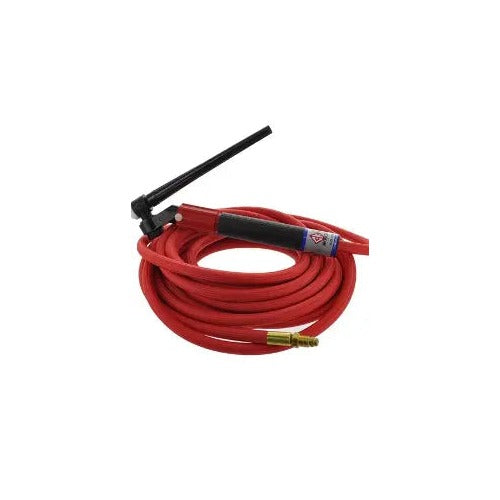 CK FL1512VNSF 150A Flex-Loc gas-cooled TIG torch, valve, red grip, carbon handle, red super-flex 12.5ft cable coil
