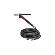 CK FL1525VN 150A Flex-Loc gas-cooled TIG torch, valve, red grip, carbon handle, large coiled dark 25ft standard cable