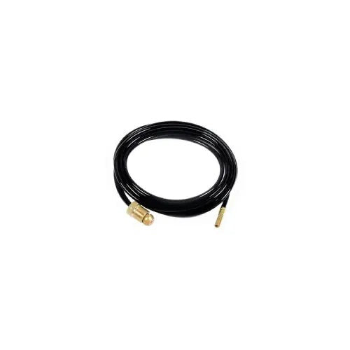 CK Worldwide 45V03 TIG power cable 12.5 ft, black jacket coiled, brass nut fitting and small torch connector