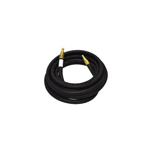 CK Worldwide 57Y01RHD heavy-duty 1-piece black rubber TIG power cable 12.5 ft coiled with dual brass male fittings