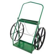 Low-Rail Frame Dual-Cylinder Cart, 35 in OD W x 47 in H, 24 in dia x 2 in W Steel Wheels, Incl Safety Chain