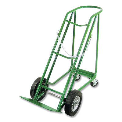 Cylinder Truck, 18 in W x 48 in H, 10 in Solid Wheels with 4 in Casters, Holds 1 Cylinder