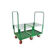 Heavy-Duty Frame Cylinder Carts, Holds 40 Cylinders, 6 in Rubber/Plastic Wheels