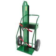 Heavy-Duty Frame Dual-Cylinder Cart, 66 in H x 34 in W, 16 in Solid Rubber Wheels