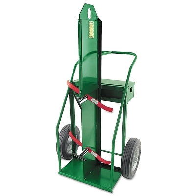 Heavy-Duty Frame Dual-Cylinder Cart, 66 in H x 34 in W, 16 in Solid Rubber Wheels