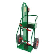 Cylinder Truck, 34 in W x 66 in H, 16 in Pneumatic Wheels, Holds 2 Cylinders