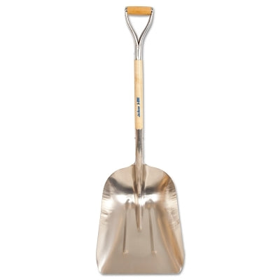 Aluminum Scoop with Hardwood Handle, 18 in L x 15.25 in W blade, Square, 26 in Hardwood;Plastic, D-Grip Handle