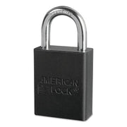 Solid Aluminum Padlocks, 1/4 in Dia, 1 in L X 3/4 in W, Black