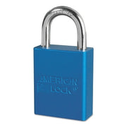 Solid Aluminum Padlocks, 1/4 in Dia, 1 in L X 3/4 in W, Blue