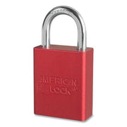 Solid Aluminum Padlocks, 1/4 in Dia, 1 in L X 3/4 in W, Red