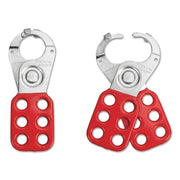 Lockout Hasp, 1-3/4 in W x 4-1/2 in L, 1 in Jaw dia, Red