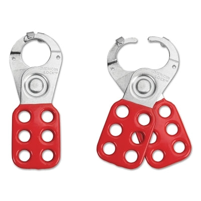 Lockout Hasp, 1-3/4 in W x 4-1/2 in L, 1 in Jaw dia, Red