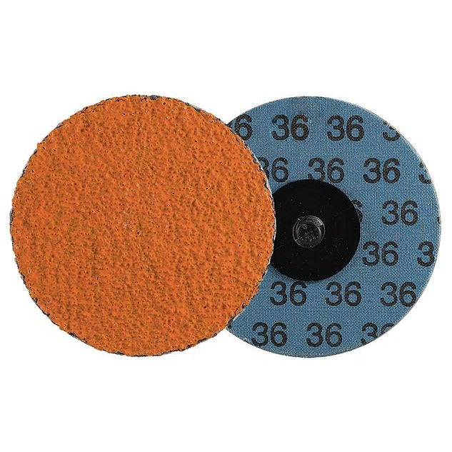 Walter 04C308 Twist Coolcut XX 3" 80-grit sanding disc, orange ceramic abrasive face, blue quick-change backing