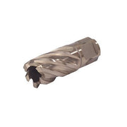 Walter 05E314 7/8x2in SST Core Cut Universal Shank Cutter, silver HSS fluted body, hex shank, annular cutter
