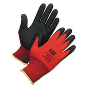 NorthFlex Red NF11 Foam PVC Fingers/Palm Coated Gloves, Medium, Black/Red