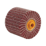 Walter 07K421 Two-In-One Turbo Drum 4.5" x 2", burgundy non-woven flaps, orange hub, 5/8"-11 arbor, abrasive drum