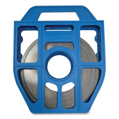 Tote, Plastic, Includes 1/2 in W x 0.030 in Thick x 100 ft, Stainless Steel 201 Band Roll