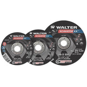 Walter XCAVATOR XX grinding wheels three sizes 4.5" 5" 6" CA-24 black resinoid max 10200 RPM ANSI B7.1 EN12413