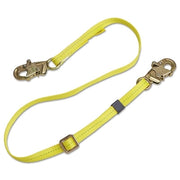 Web Adjustable Positioning Lanyard, 6ft, Snap Hook Connection, 310lb Cap, Yellow
